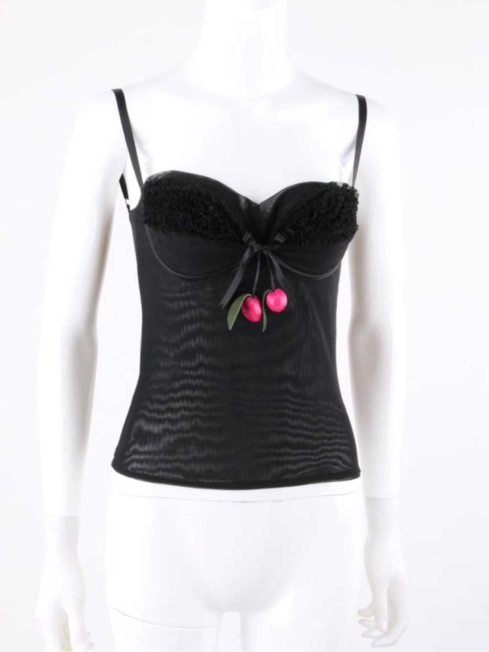 Rare Vintage Alexander McQueen S/S 2003 "Irere" Mesh Knit Leather Cherry Cami - Picture 10 of 10